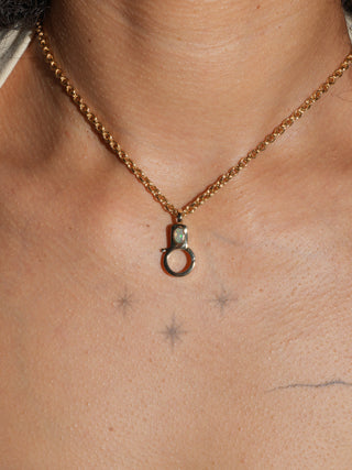 Opal Jelly Lobby Clasp in Yellow 14k Gold