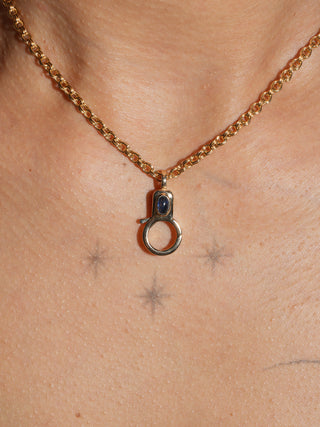 Sapphire Jelly Lobby Clasp in Yellow 14k Gold