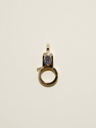 Tanzanite Jelly Lobby Clasp in Yellow 14k Gold