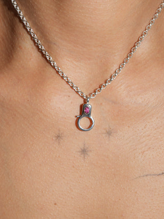 Comeria Garnet Jelly Lobby Clasp in Sterling Silver