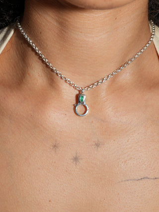Emerald Jelly Lobby Clasp in Sterling Silver