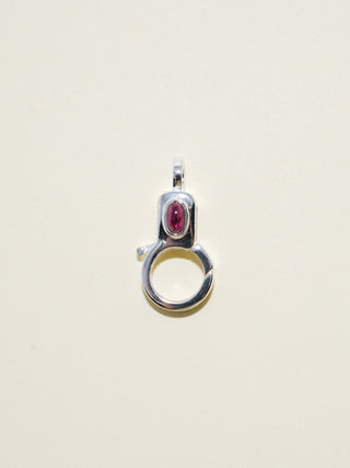Pink Tourmaline Jelly Lobby Clasp in Sterling Silver