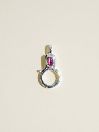 Pink Tourmaline Jelly Lobby Clasp in Sterling Silver