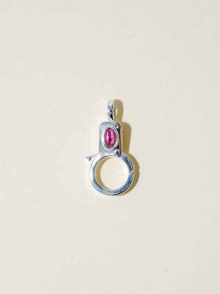 Pink Tourmaline Jelly Lobby Clasp in Sterling Silver