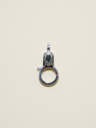 Aquamarine Jelly Lobby Clasp in White 14k Gold
