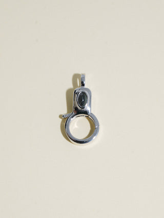 Aquamarine Jelly Lobby Clasp in White 14k Gold