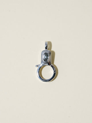Aquamarine Jelly Lobby Clasp in White 14k Gold