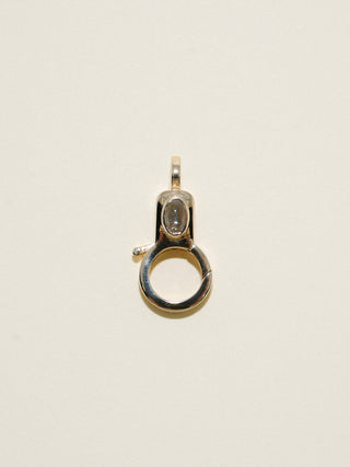 Aquamarine Jelly Lobby Clasp in Yellow 14k Gold