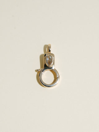 Aquamarine Jelly Lobby Clasp in Yellow 14k Gold