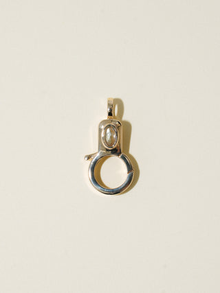 Aquamarine Jelly Lobby Clasp in Yellow 14k Gold