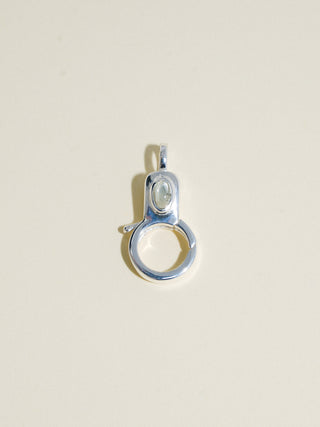 Aquamarine Lobby Clasp in Sterling Silver