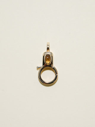 Citrine Jelly Lobby Clasp in Yellow 14k Gold
