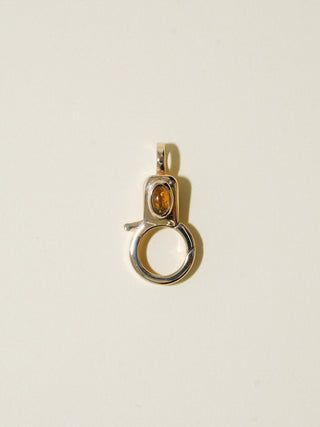 Citrine Jelly Lobby Clasp in Yellow 14k Gold