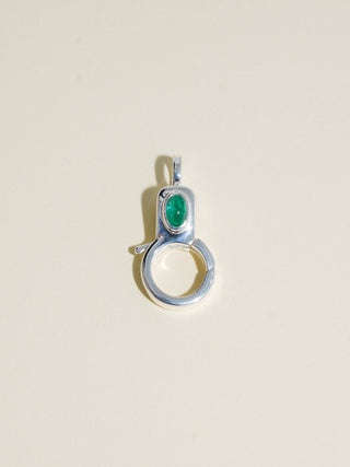 Emerald Jelly Lobby Clasp in Sterling Silver