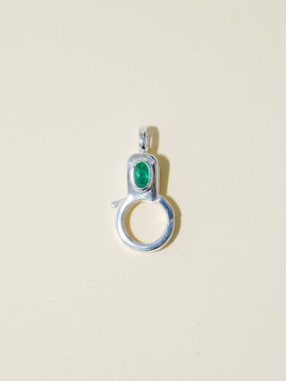 Emerald Jelly Lobby Clasp in Sterling Silver