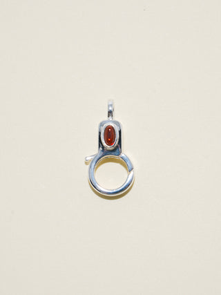 Garnet Jelly Lobby Clasp in Sterling Silver
