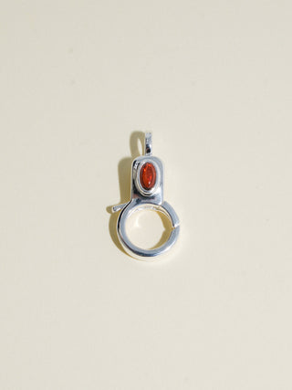 Garnet Jelly Lobby Clasp in Sterling Silver