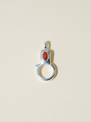 Garnet Jelly Lobby Clasp in Sterling Silver