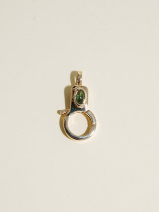 Green Tourmaline Jelly Lobby Clasp in Yellow 14k Gold