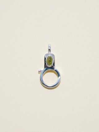 Green Tourmaline Lobby Clasp in Sterling Silver