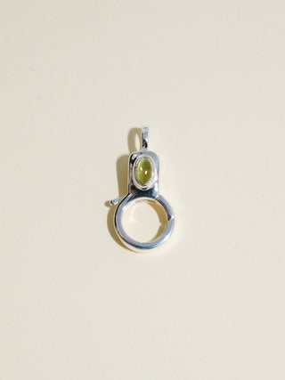 Green Tourmaline Lobby Clasp in Sterling Silver
