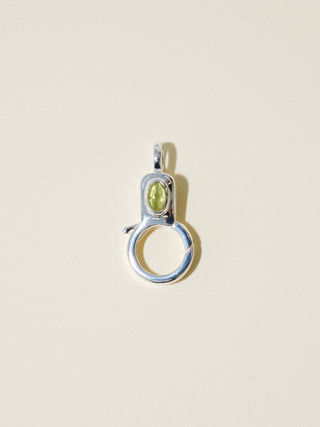 Green Tourmaline Lobby Clasp in Sterling Silver