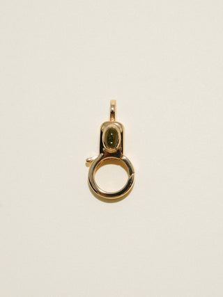 Green Tourmaline Jelly Lobby Clasp in Gold Vermeil