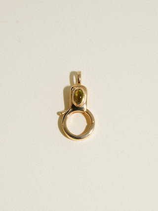 Green Tourmaline Jelly Lobby Clasp in Gold Vermeil