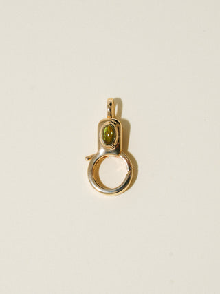 Green Tourmaline Jelly Lobby Clasp in Gold Vermeil