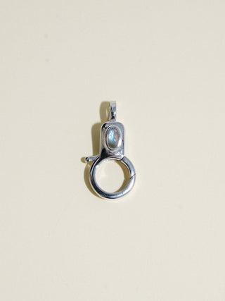 Moonstone Jelly Lobby Clasp in White 14k Gold