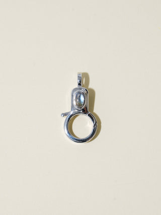 Moonstone Jelly Lobby Clasp in White 14k Gold