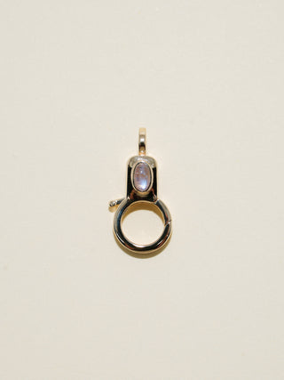Moonstone Jelly Lobby Clasp in Yellow 14k Gold