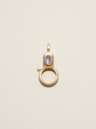 Moonstone Jelly Lobby Clasp in Sandblasted Yellow 14k Gold