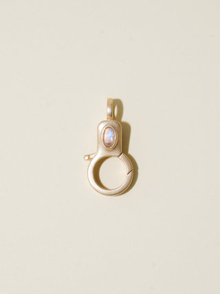 Moonstone Jelly Lobby Clasp in Sandblasted Yellow 14k Gold