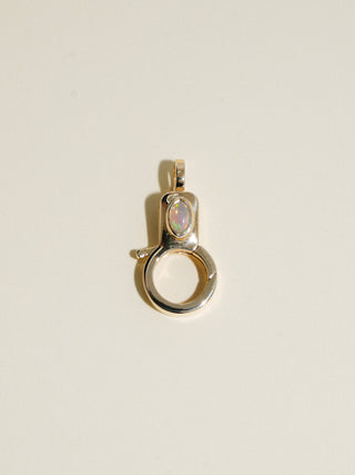 Moonstone Jelly Lobby Clasp in Yellow 14k Gold
