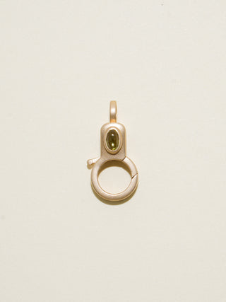Peridot Jelly Lobby Clasp in Sandblasted Yellow 14k Gold
