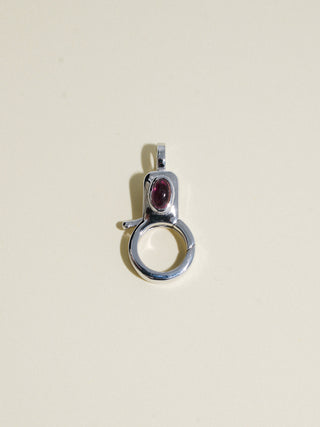 Pink Tourmaline Jelly Lobby Clasp in White 14k Gold