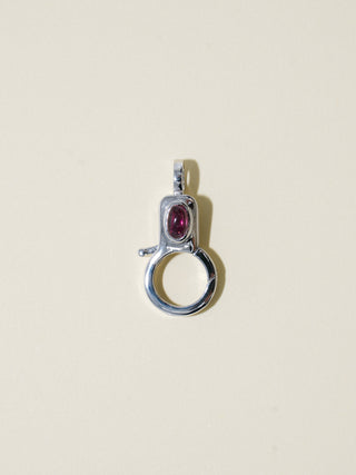 Pink Tourmaline Jelly Lobby Clasp in White 14k Gold