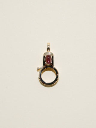 Pink Tourmaline Jelly Lobby Clasp in Yellow 14k Gold