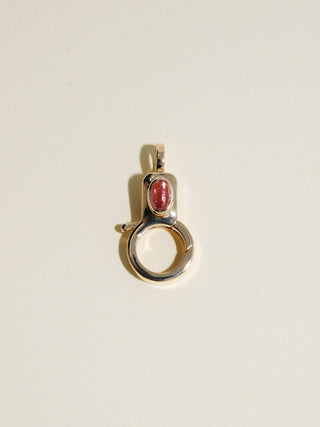 Pink Tourmaline Jelly Lobby Clasp in Yellow 14k Gold