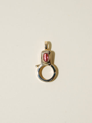 Pink Tourmaline Jelly Lobby Clasp in Yellow 14k Gold