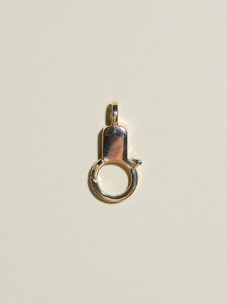 White Diamond Lobby Clasp in Yellow 10k Gold