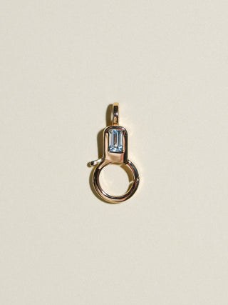 Aquamarine Lobby Clasp in Yellow 14k Gold