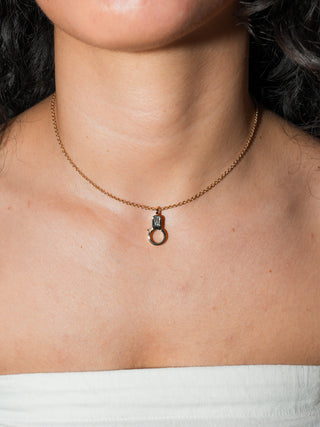 Aquamarine Lobby Clasp in Yellow 14k Gold