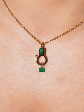 Emerald Lobby Clasp in Yellow 14k Gold