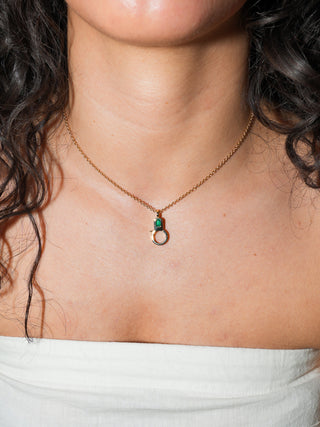 Emerald Lobby Clasp in Yellow 14k Gold