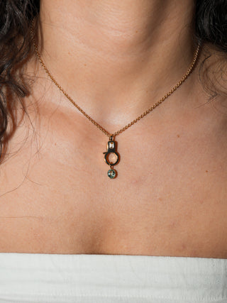 White Diamond Lobby Clasp in Yellow 14k Gold