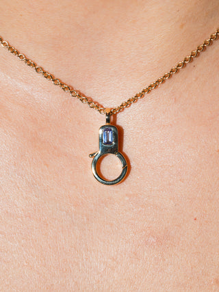 Tanzanite Lobby Clasp in Yellow 14k Gold