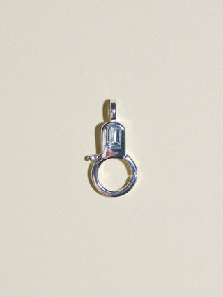 Aquamarine Lobby Clasp in Sterling Silver