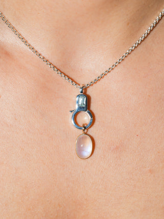 Aquamarine Lobby Clasp in Sterling Silver